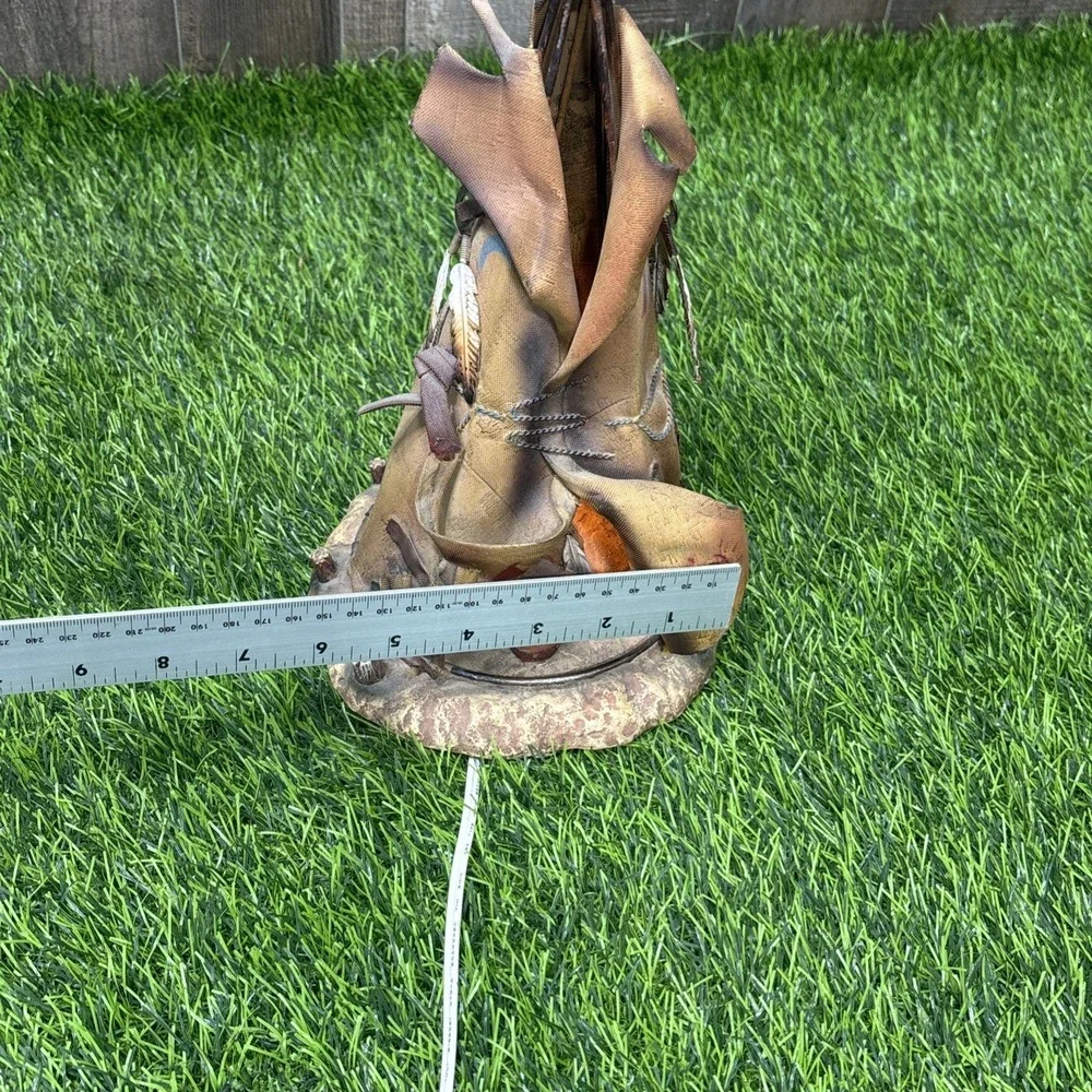 Vintage Southwestern Native American Teepee Lamp Rustic